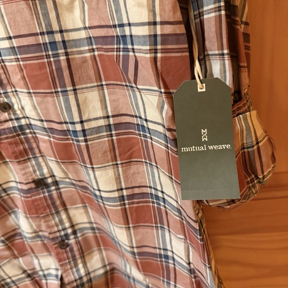 Mutual Weave Men's Plaid Flannel LS Shirt Size Large Neutral Browns - Picture 2 of 7